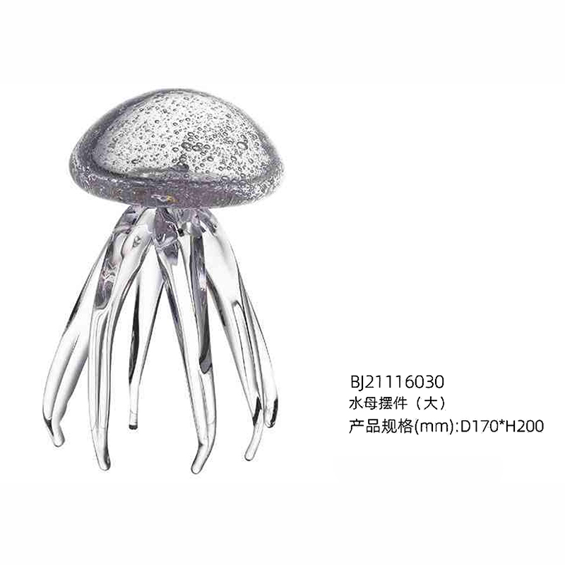 O-125-03-2-BJ21116030 Luxury Glass Jellyfish Sculpture Series｜Customizable Premium Edition