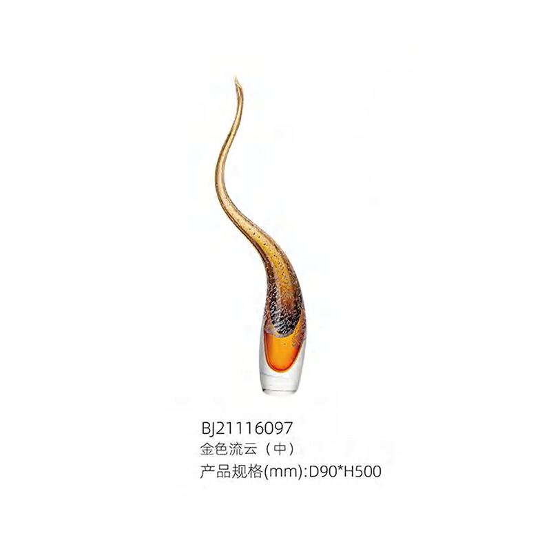 O-125-03-2-BJ21116096 Luxury Glass "Golden Cloud" Sculpture Series｜Customizable Premium Edition