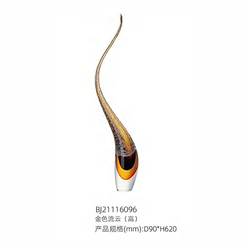O-125-03-2-BJ21116096 Luxury Glass "Golden Cloud" Sculpture Series｜Customizable Premium Edition