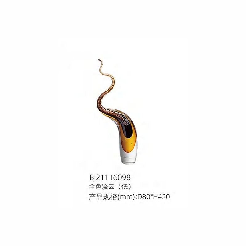 O-125-03-2-BJ21116096 Luxury Glass "Golden Cloud" Sculpture Series｜Customizable Premium Edition