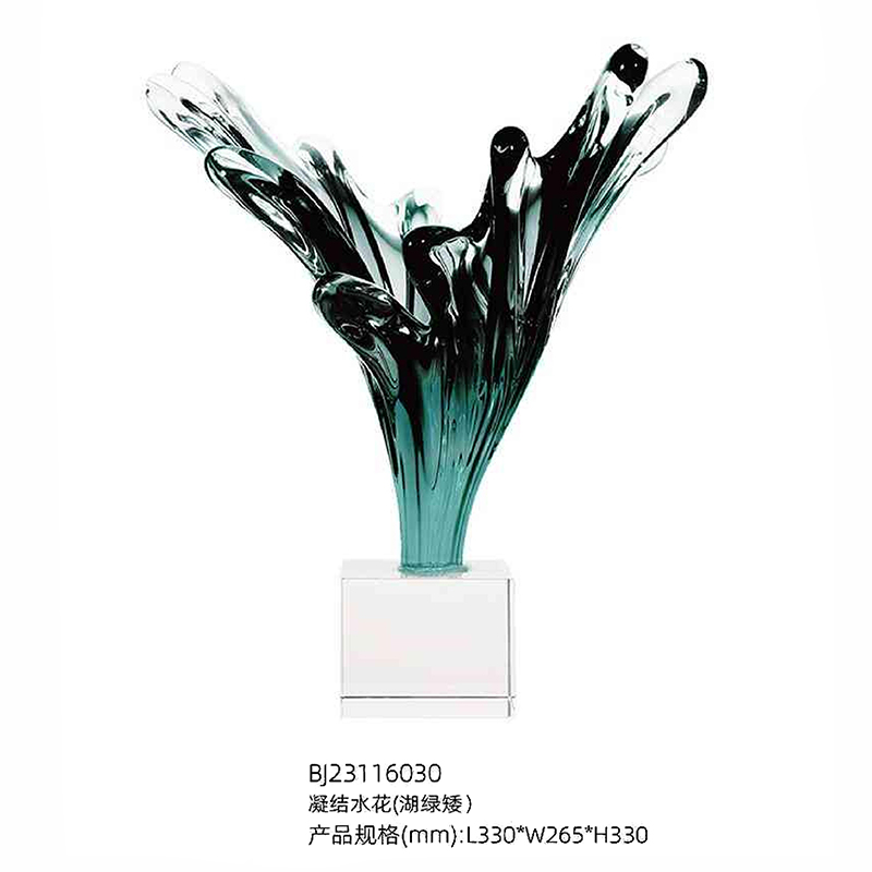 O-125-03-2-BJ23116030 Luxury Glass "Condensed Water Splash" Sculpture Series｜Customizable Premium Edition