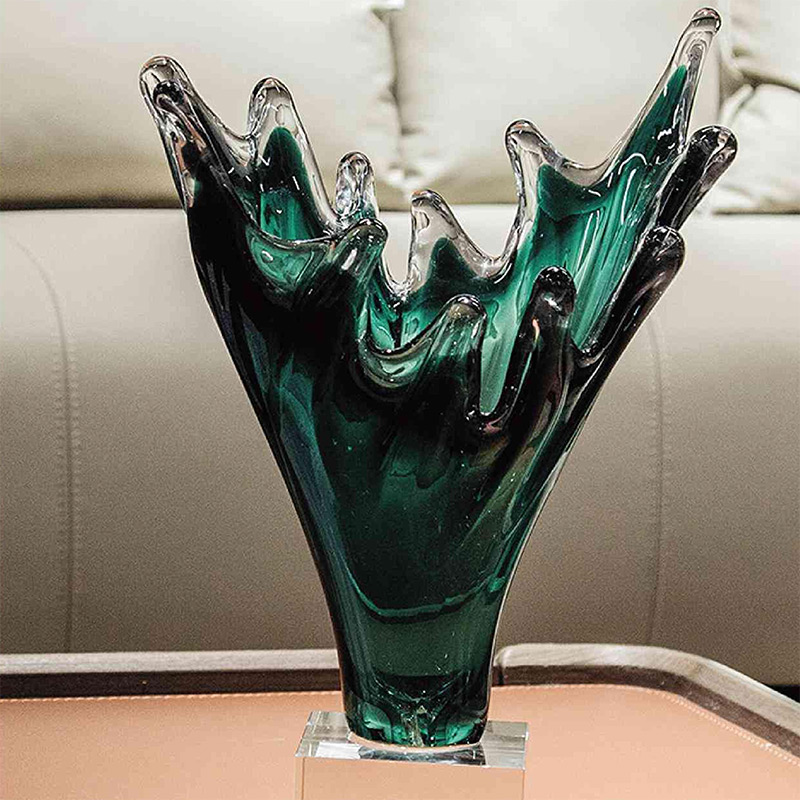 O-125-03-2-BJ23116030 Luxury Glass "Condensed Water Splash" Sculpture Series｜Customizable Premium Edition