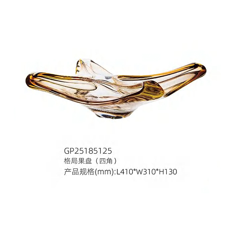 O-125-03-2-GP25185125 Luxury Glass "Pattern" Fruit Bowl Series｜Customizable Premium Edition