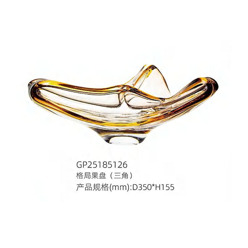 O-125-03-2-GP25185125 Luxury Glass "Pattern" Fruit Bowl Series｜Customizable Premium Edition