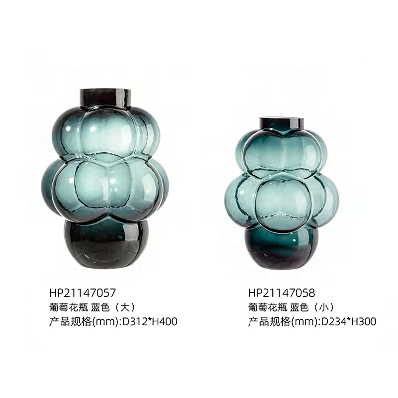 O-125-03-2-HP21147053 Luxury Glass "Grape" Vase Series｜Customizable Premium Edition