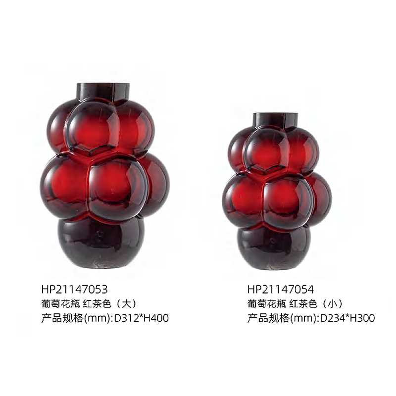 O-125-03-2-HP21147053 Luxury Glass "Grape" Vase Series｜Customizable Premium Edition