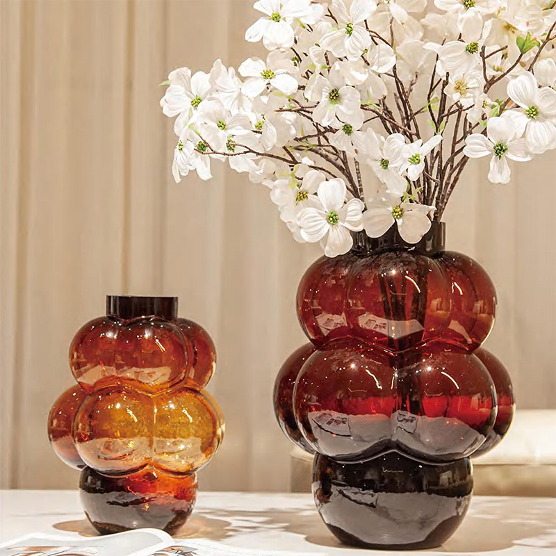 O-125-03-2-HP21147053 Luxury Glass "Grape" Vase Series｜Customizable Premium Edition