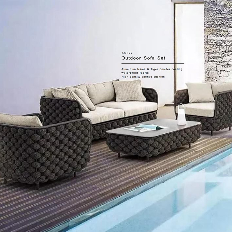 AS022-Waterproof Removable Cushion Outdoor Sofa
