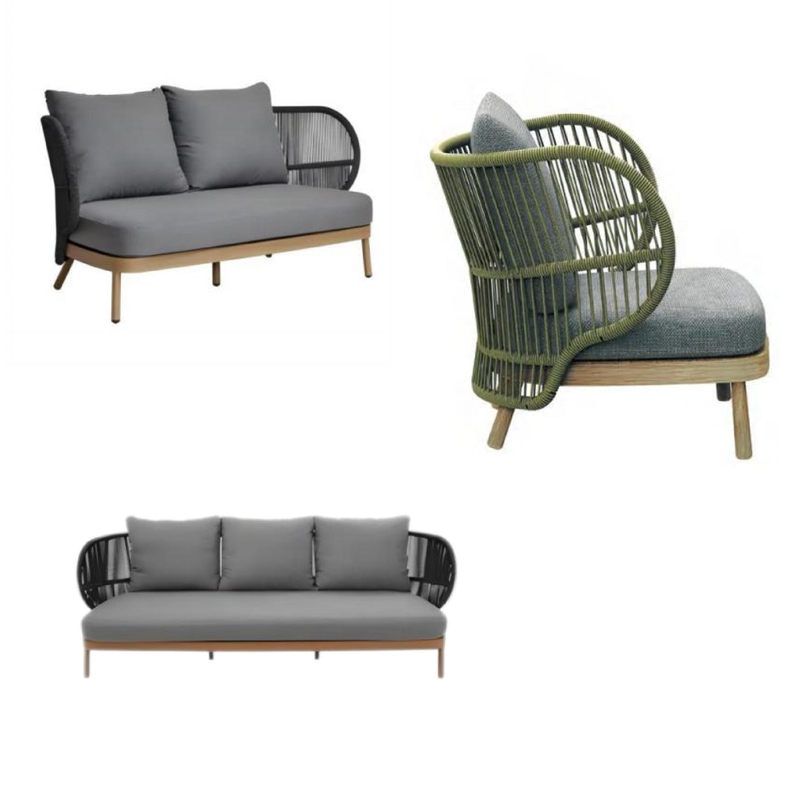 Y-196-02-1-AS012 Natural Woven Outdoor Lounge Sofa｜Patio Matching Furniture