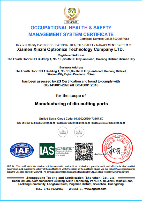 45001 Occupational Health Certificate