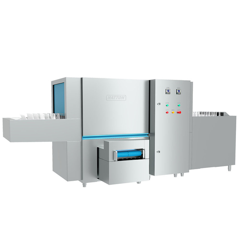 Large Automatic Slag-off Flight Conveyor Dishwasher With Dryer