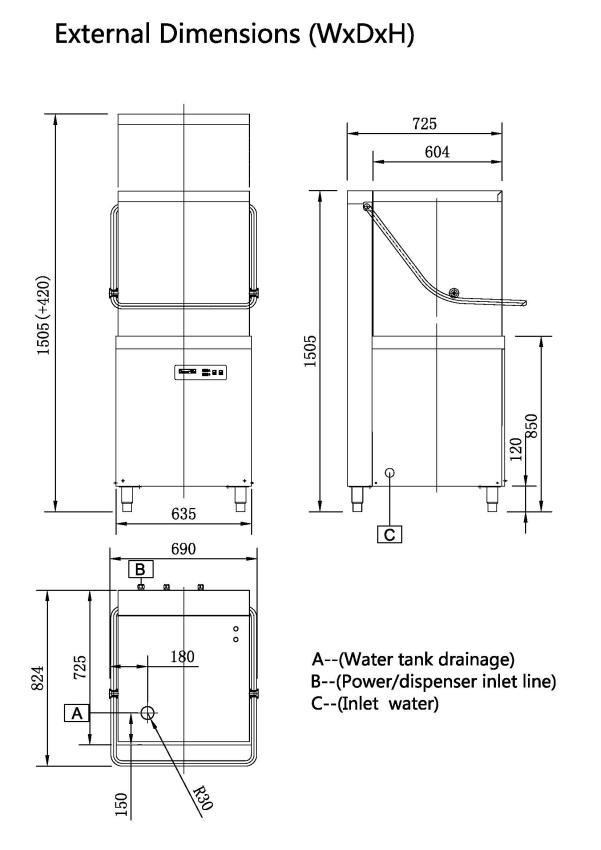 Hotel Small Restaurant Ccanteen Cafe Hood Type Dishwasher