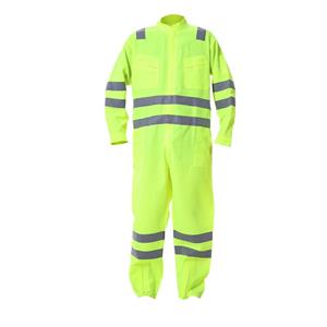 Fluorescent Yellow Hi Vis Reflective Safety Coverall