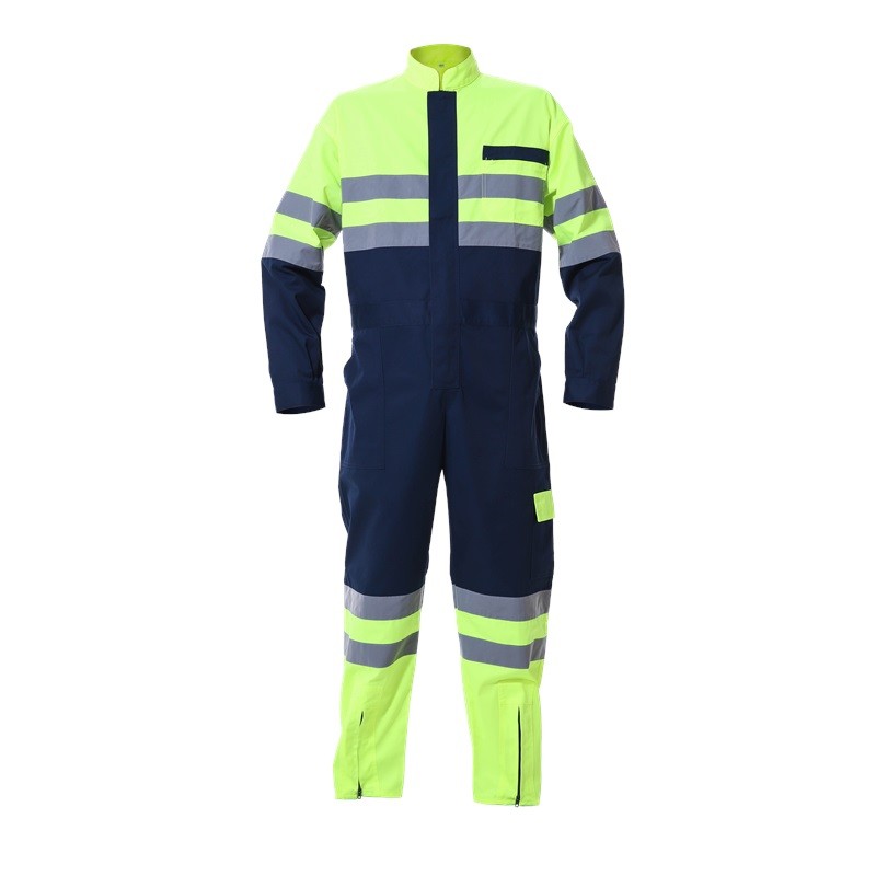 High Vis Fluorescent Overall with Reflective Tape