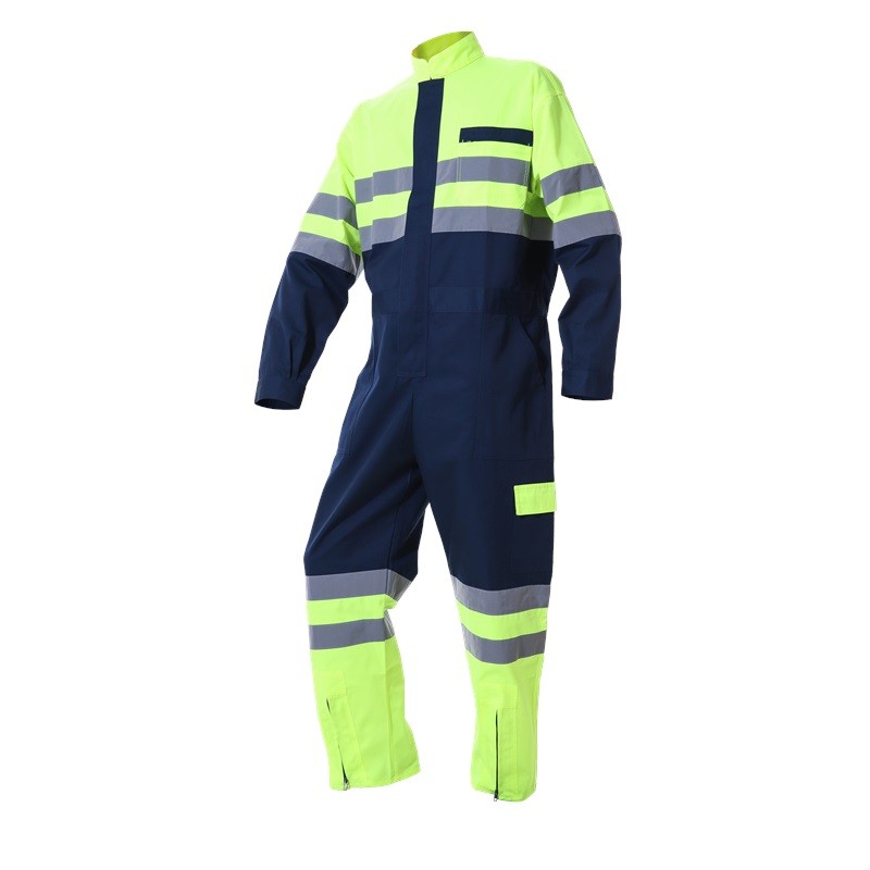 High Vis Fluorescent Overall with Reflective Tape