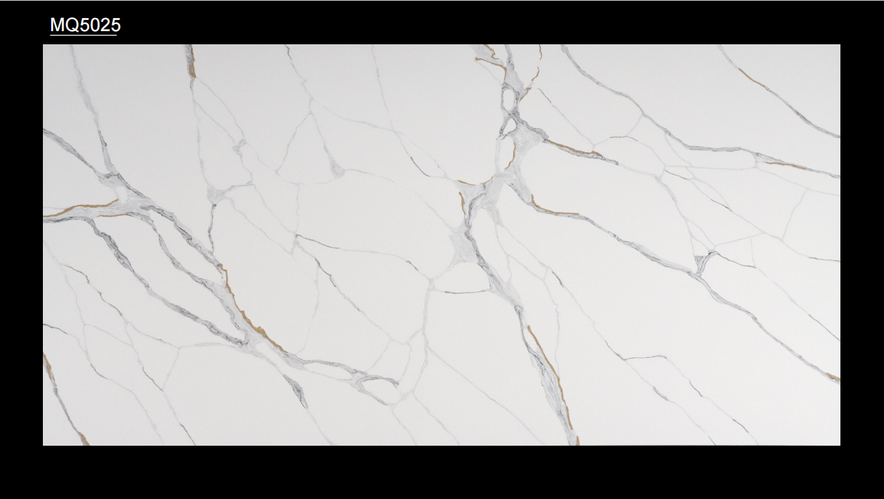 crackle veined quartz slab