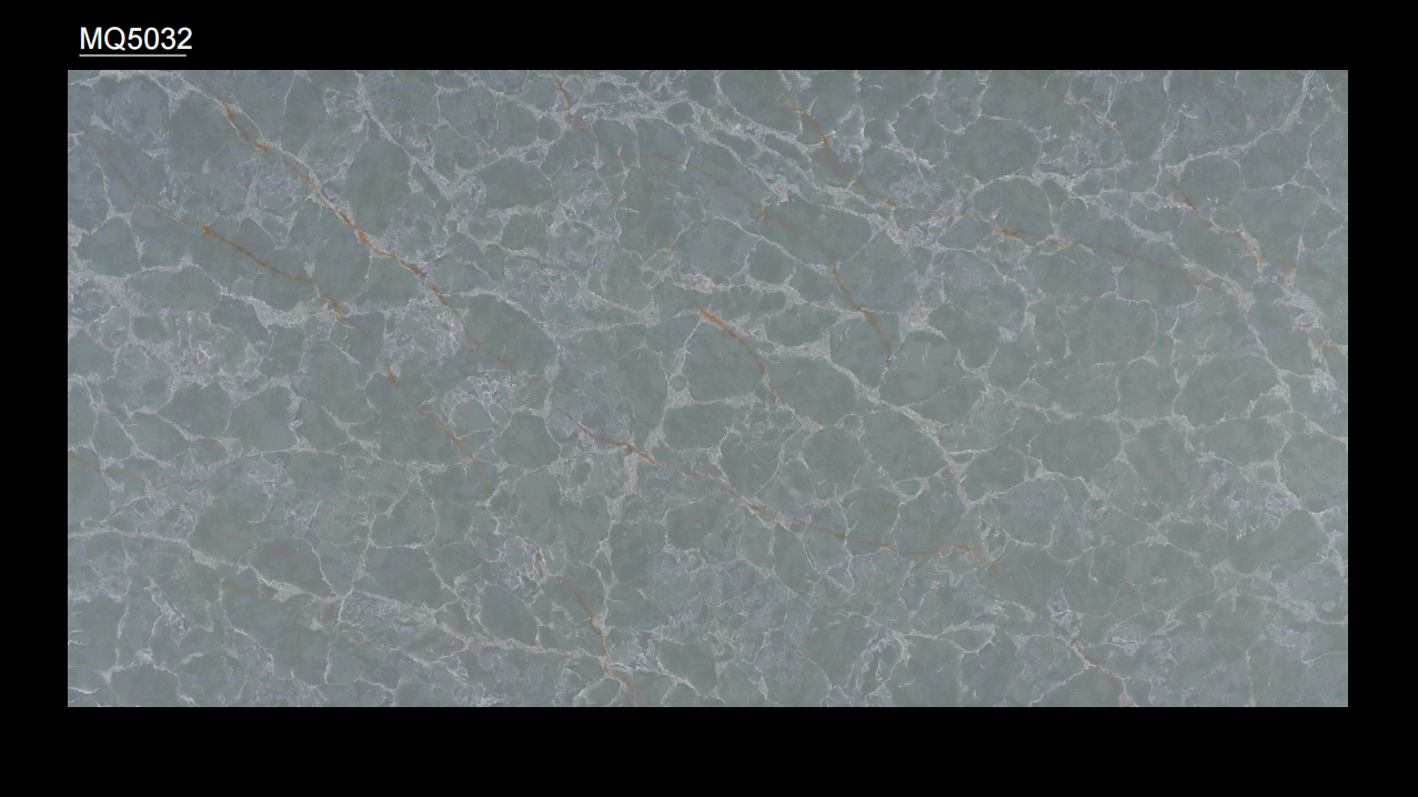 crystal veined quartz slab