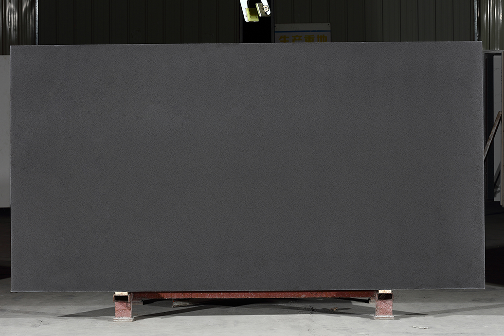solid dark quartz slab