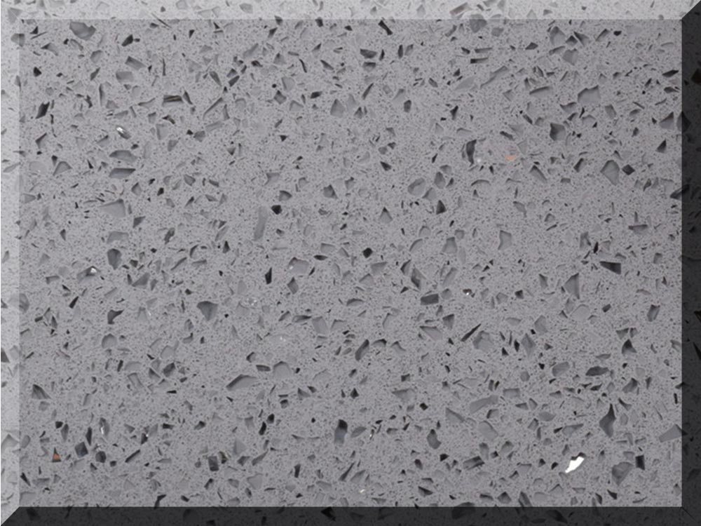 grey crystal quartz slab