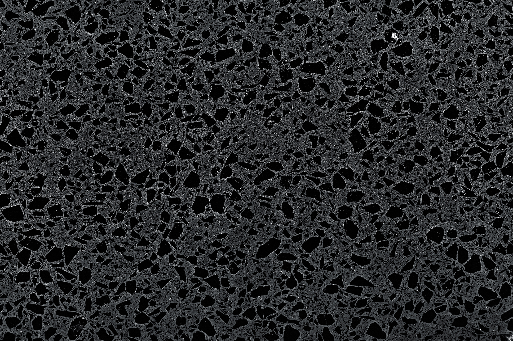 glossy black sparkle quartz slab