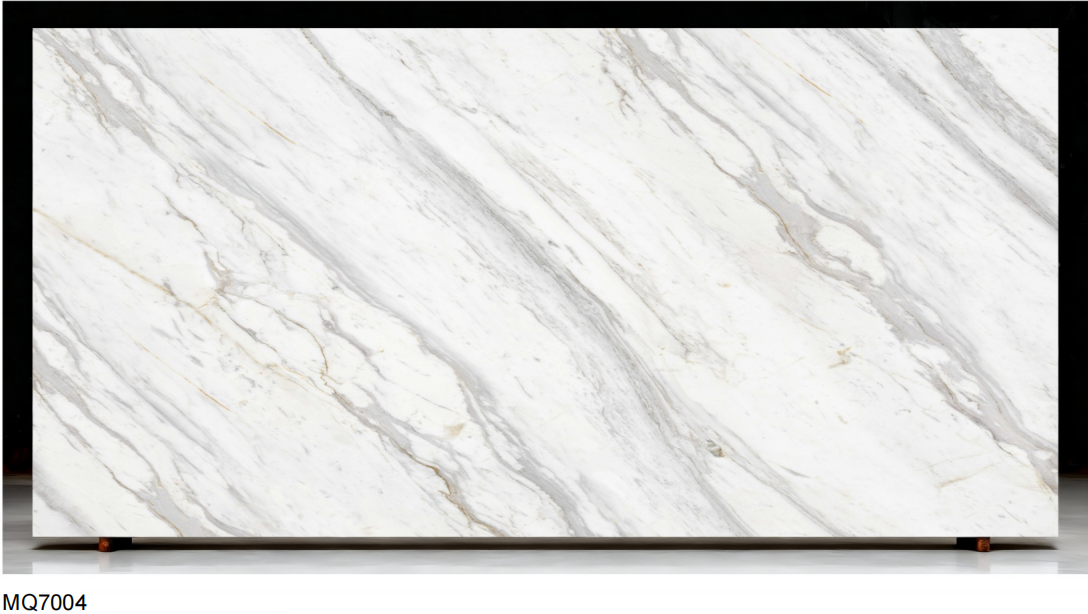 Printed Carrara Dark Vein Quartz Slab