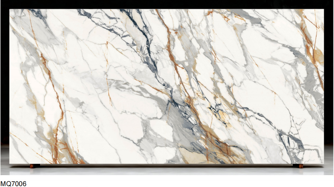 3D Printed Marble Gold Quartz Slab