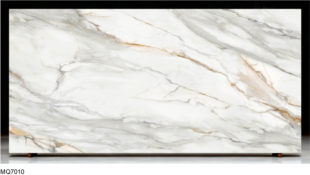 Printed Silver Vein Grey Engineered Quartz Slab
