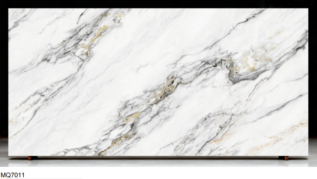 3D Printed Water Wave White Quartz Slab