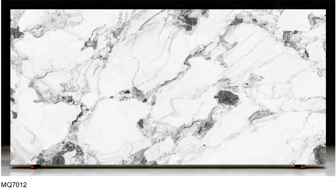 3D Printed Water Wave Grey Quartz Slab
