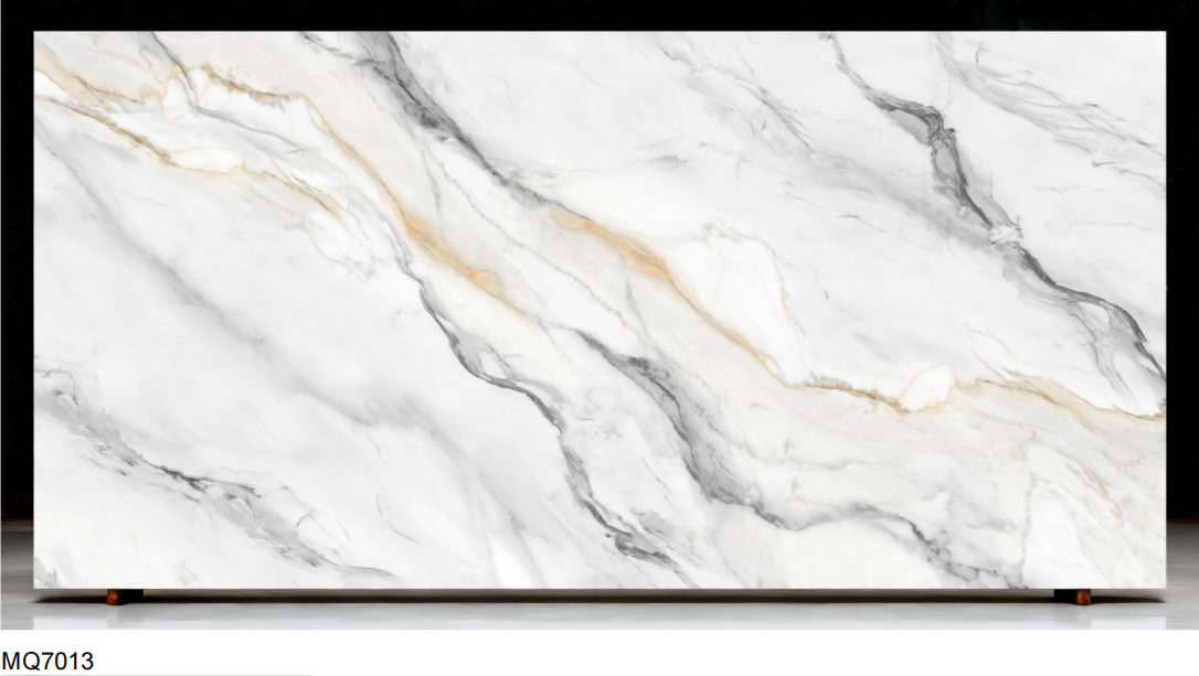 Printed Statuario White Quartz Slab