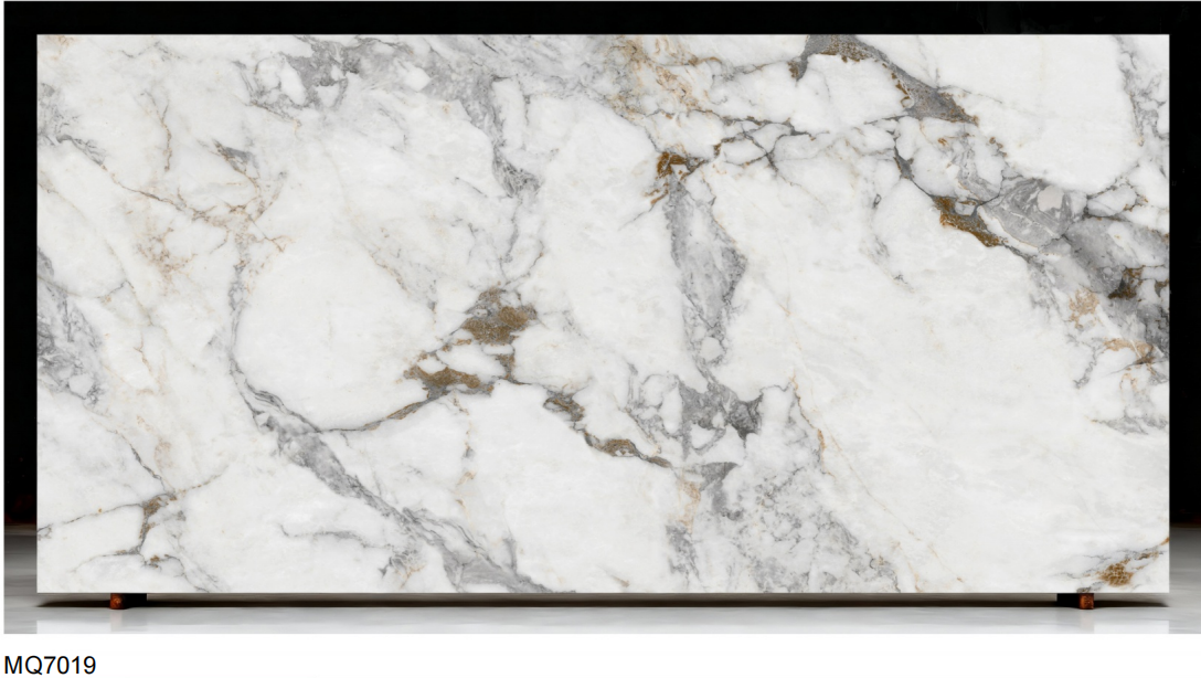 3D Printed Crystal White Quartz Slab