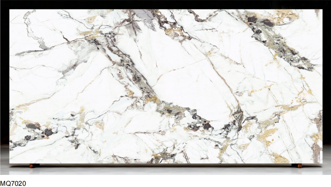 3D Printed Crystal Grey Quartz Slab