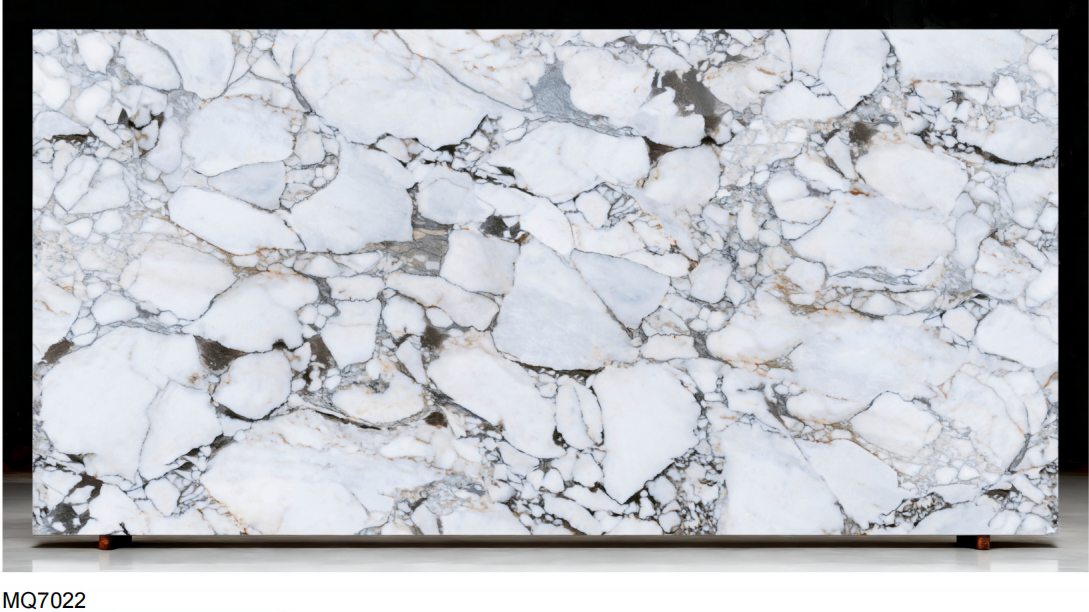Digital Printed Minimal White Engineered Stone Slab