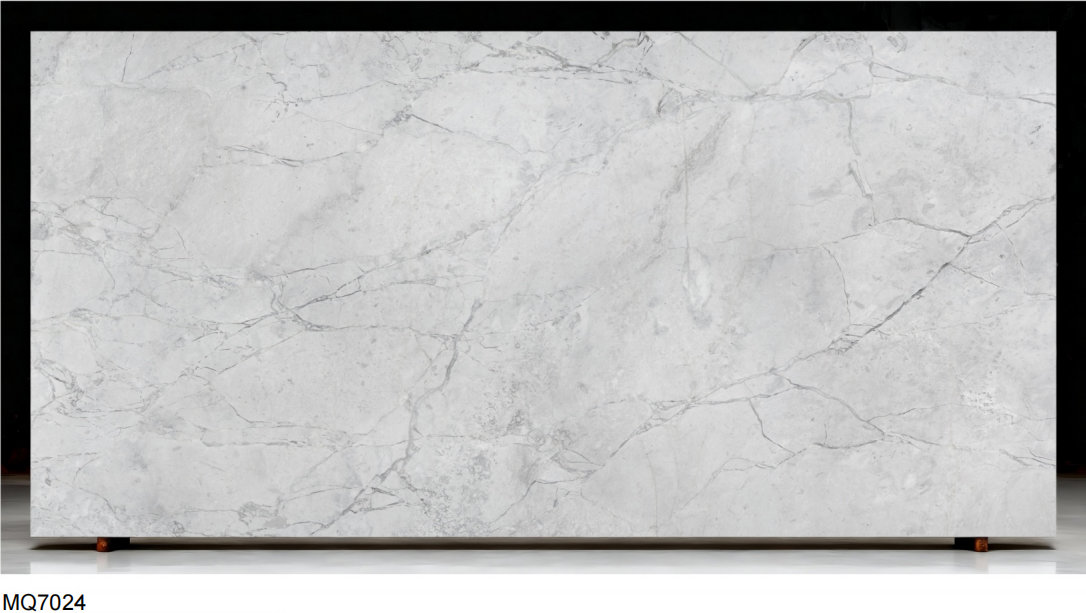 Digital Printed Minimal Grey Engineered Stone Slab