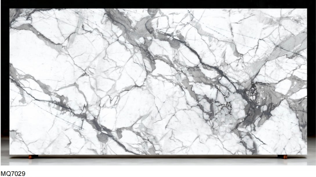Printed Matte White Engineered Stone Slab