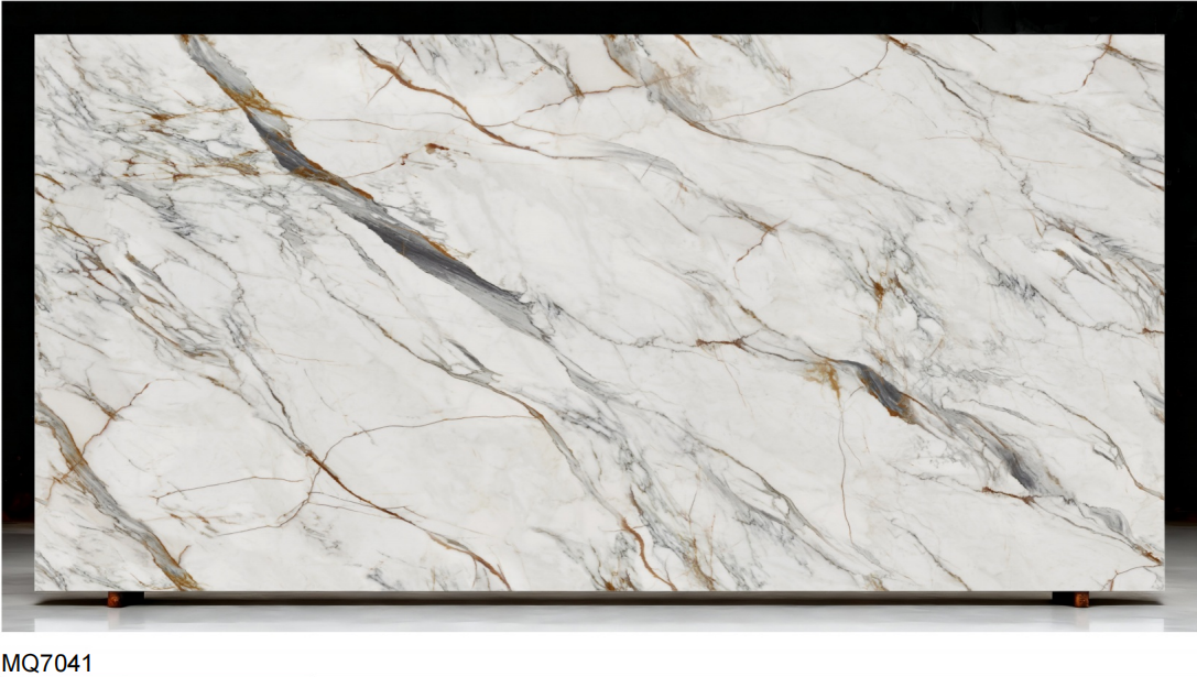veined quartz slab