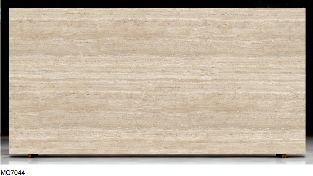 Travertine look quartz slab