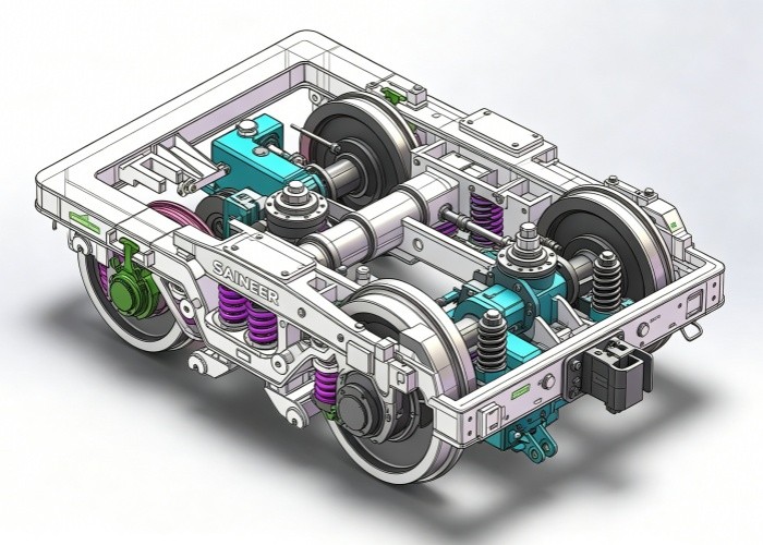 SAINEER Powered Bogie Motorized Bogie for Industrial Shunting Locomotive