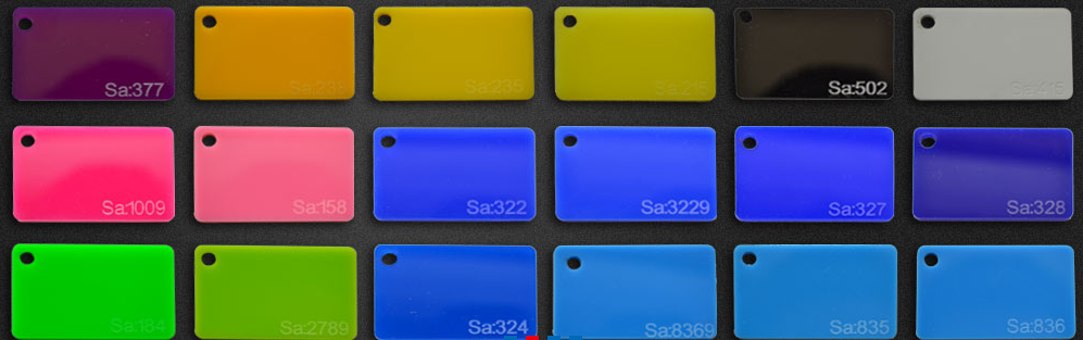 colors plexiglass board