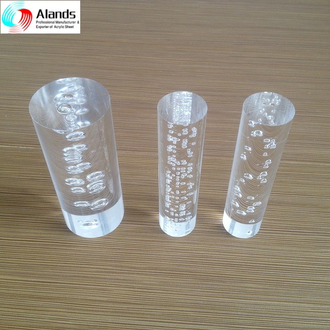 acrylic rod stand clear acrylic round rods with bubbles for curtain stand