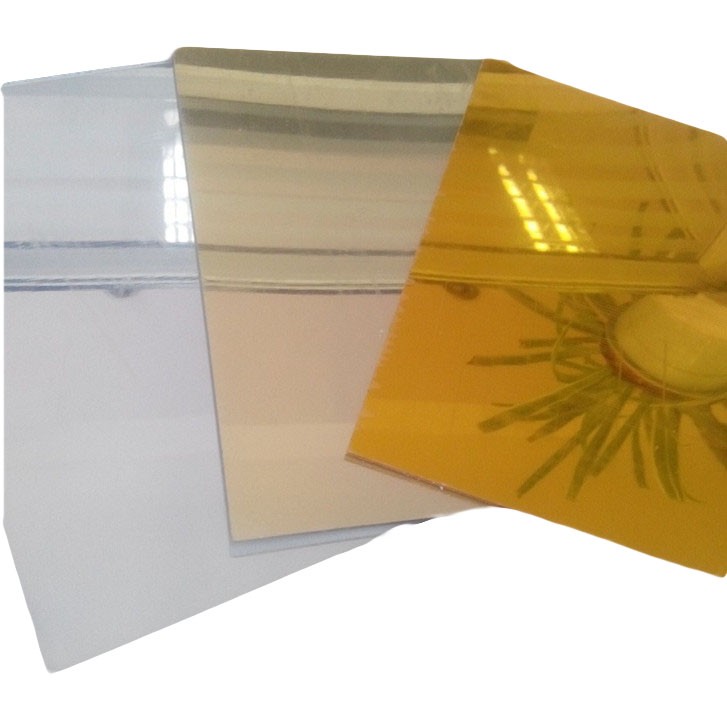 thin acrylic mirror sheet silver and golden color
