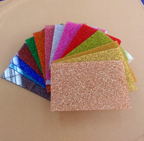 Glitter topped acrylic board 12 sheets pack gold silver pink blue green red white