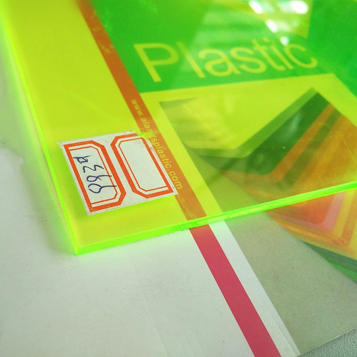 122x244cm fluorescent acrylic sheet green orange pink color