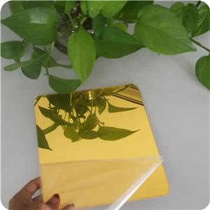 골드 미러 아크릴 시트 122x244cm 자체 접착 뒷면