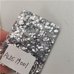 Lastra acrilica a colori brillanti con glitter argento da 3 mm