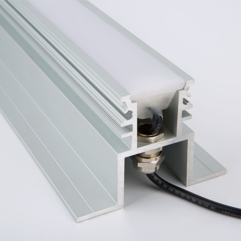Recessed inground glass+steel+ aluminum profile for drive over