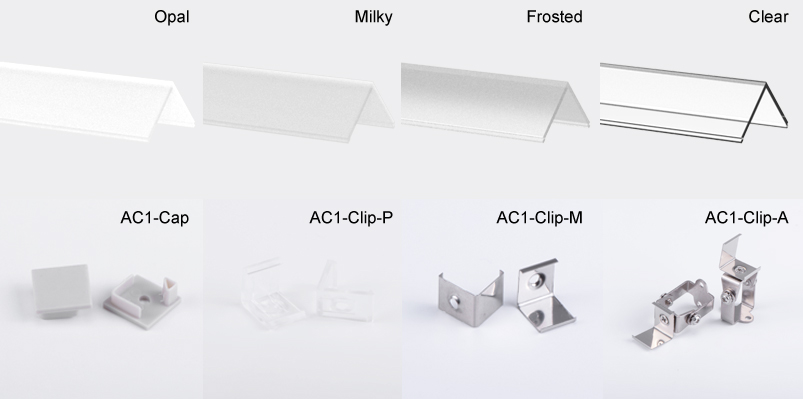 Corner Aluminium Profile with square cover