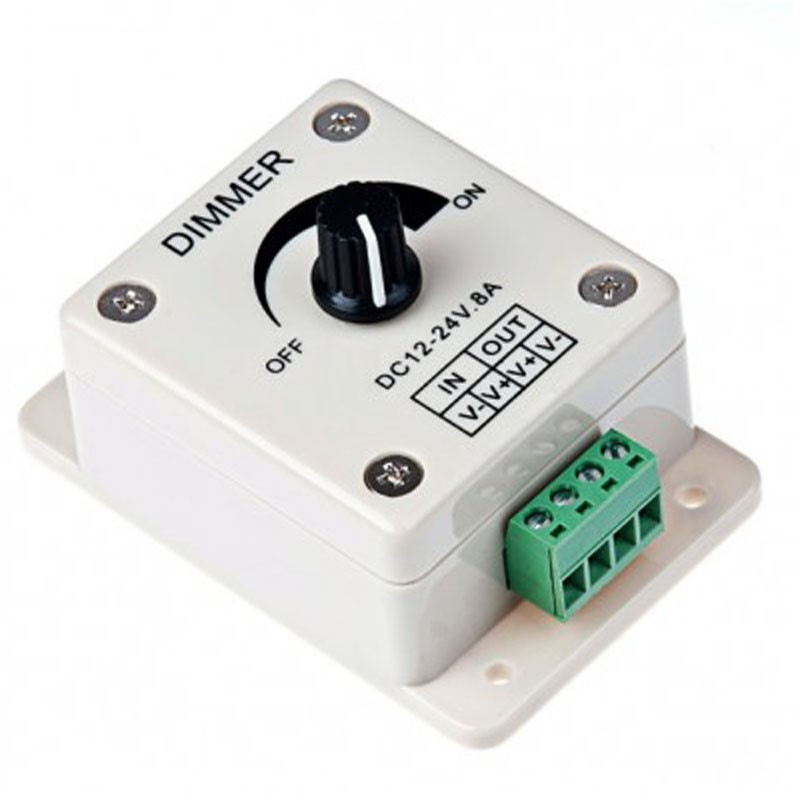 Dial Dimmer - Voltagem Constante 8A 12vdc Para 24vdc