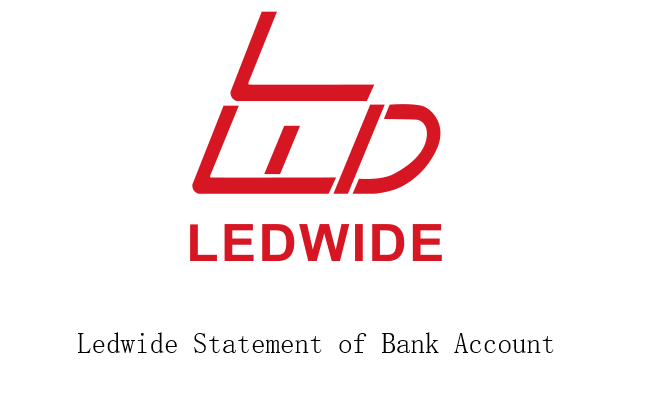 Ledwide Statement of Bank Account