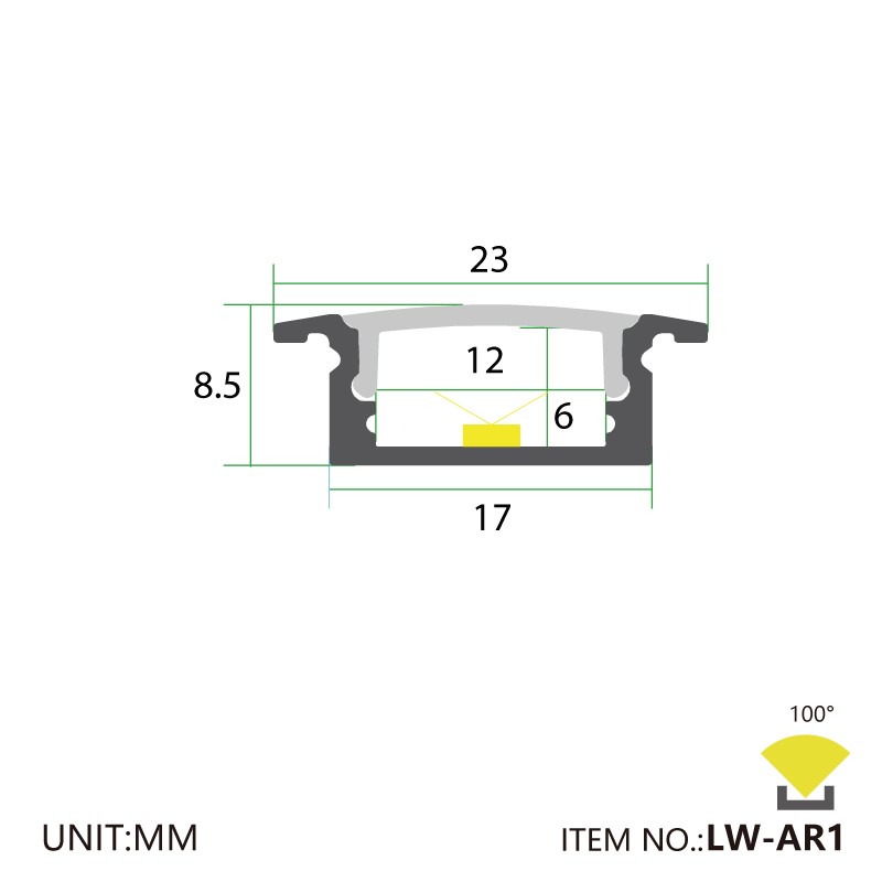 AR1 Recessed 23x8.5mm